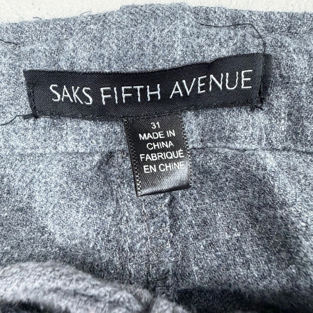 Saks Fifth Avenue Mens Gray Linen Cotton Blend Cargo Pants Size 31 Utility - Picture 3 of 6